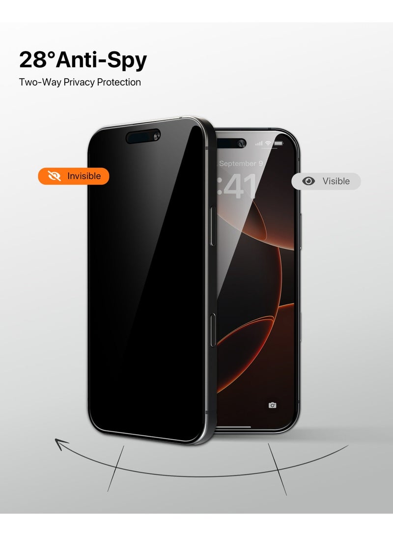 INFINYTY iPhone 17/ 17 Pro Privacy Tempered Glass with Aligner– Privé (Dark Grey), 2 Way Anti-Spy Protection, 9H Hardness, Edge-to-Edge Coverage, Oleo+Hydrophobic & Anti-Fingerprint Coating, Case Friendly, Ultra-Thin, Passed 5,000X Abrasion Durability Test - Image 3