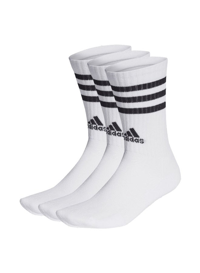 Adidas 3S C Spw Crw 3P White Training Socks For Unisex 5.5K - 7K 