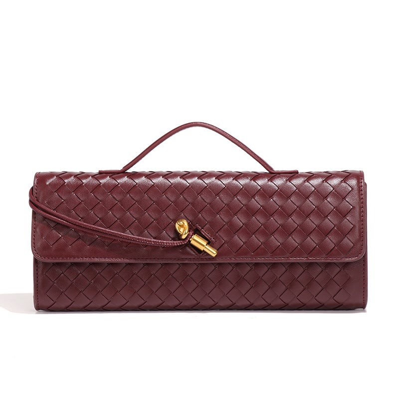 Dinner Woven Exquisite Clutch Bag Women'S Fashion Niche Design Light Luxury Shoulder Bag Trendy Simple Accordion Bag - Image 4