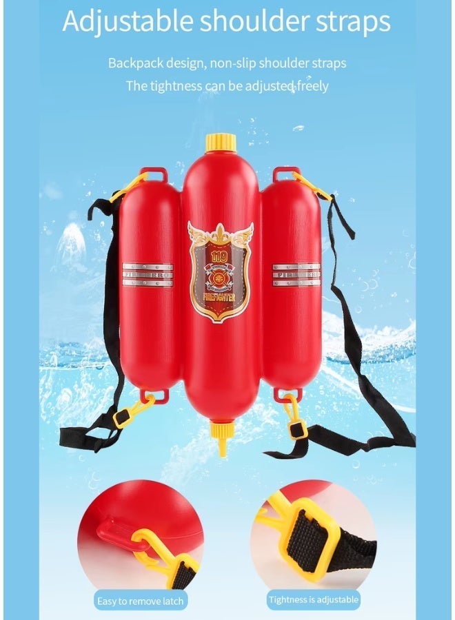 DAT Firefighter Backpack Water Toy Set for Kids, Plastic Summer Water Spray Gun with Adjustable Shoulder Straps for Outdoor Beach Pool Play - Image 4