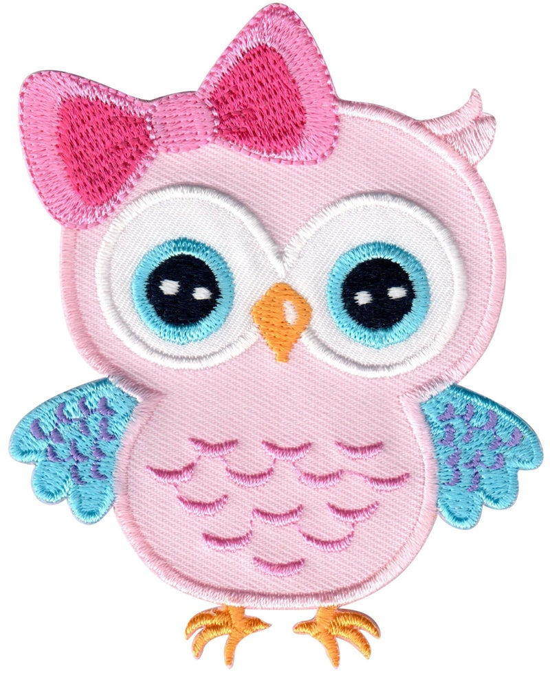 PatchMommy Owl Patch, Iron On/Sew On - Appliques for Kids Children (Pink/Blue) - Image 1