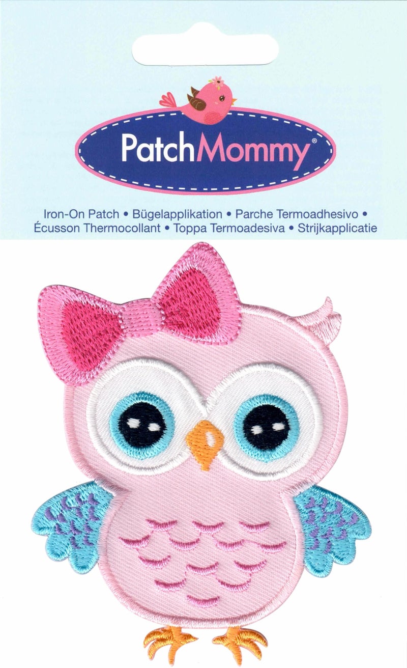 PatchMommy Owl Patch, Iron On/Sew On - Appliques for Kids Children (Pink/Blue) - Image 3