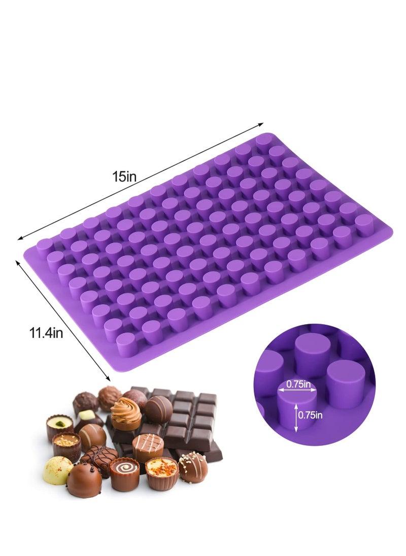 Arabest Baking Supplies 88 Cavities Mini Round Small Cheesecake Silicone Molds for Chocolate Clover Jelly Candy Ice Mold Purple 11.76x11.22x0.8inch  - Image 4