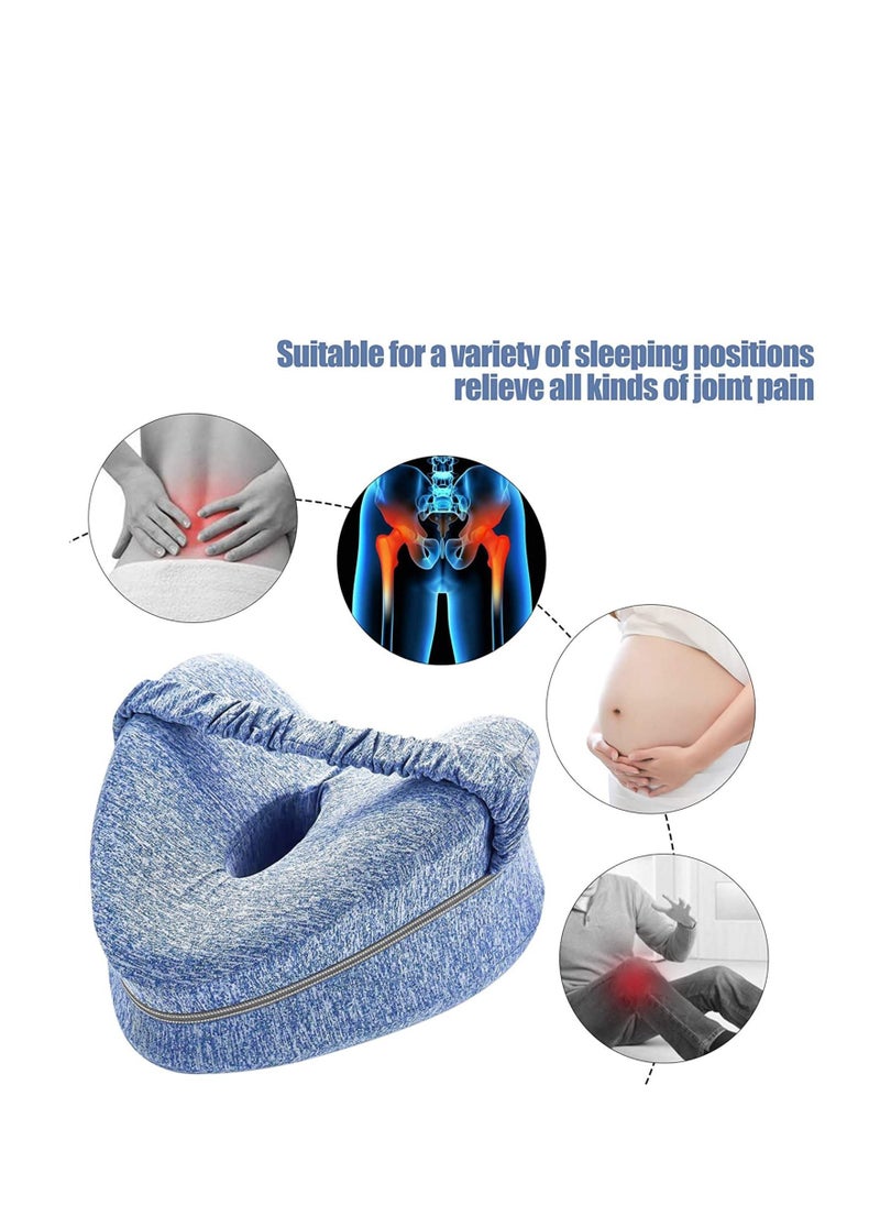 Excefore - Knee Pillow for Side Sleepers with Elastic Strap, Memory Foam Leg Pillow, Ideal for Spine Alignment, Hip, Back & Joint Pain Relief , for Better Sleeping with Breathable & Washable Cover - Image 1