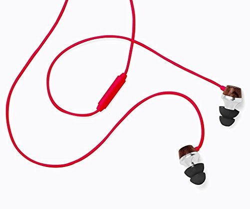 Symphonized ALN Premium Genuine Wood in-Ear Noise-isolating Headphones, Earbuds, Earphones with Mic (Red) - Image 2