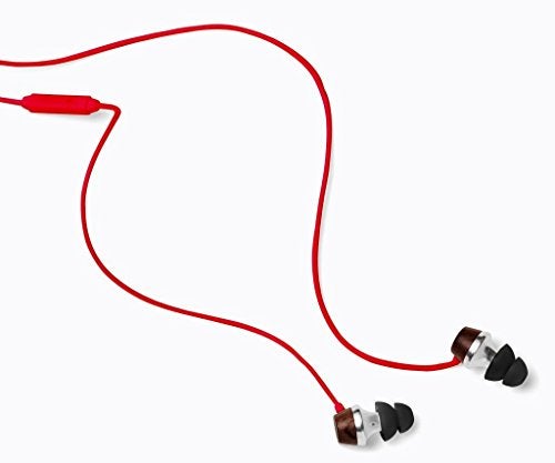 Symphonized ALN Premium Genuine Wood in-Ear Noise-isolating Headphones, Earbuds, Earphones with Mic (Red) - Image 3
