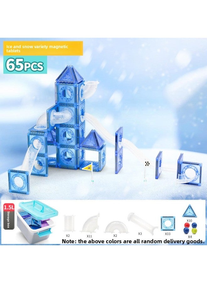 Cross-border Color Window Building Blocks Assembled Magnetic Pieces For Children Smart Magnetic Pipe Building Blocks Assembled Castle Toy Belt Storage