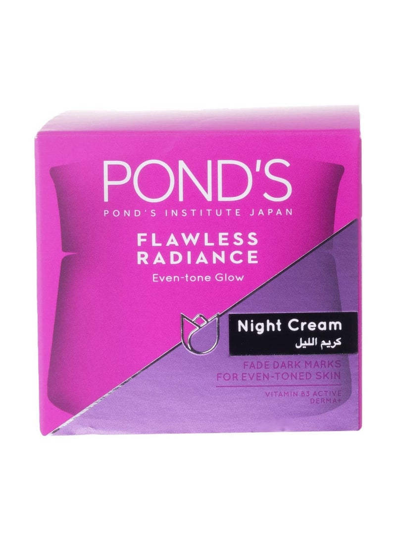Pond's Pond's Flawless Radiance Night Cream with Niacinamide for Even Skin Tone, Radiance, Dark Spots and Blemishes, 50g 