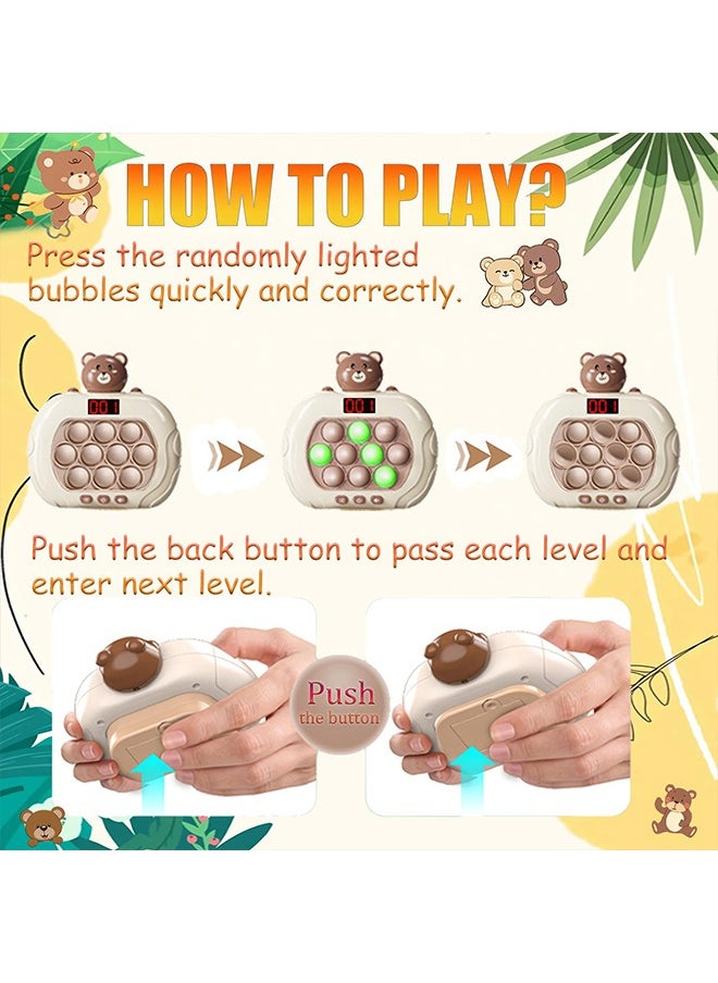 Kids fidget toys, quick push light up bubble game, quick push game toys, road trip essentials for kids, sensory travel toys, birthday gifts for boys girls teens adults,Bear  - Image 5