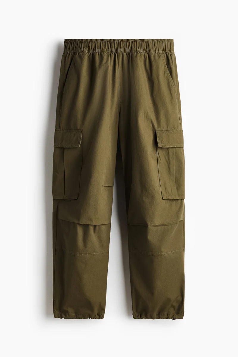 H&M Loose Fit Cotton cargo trousers