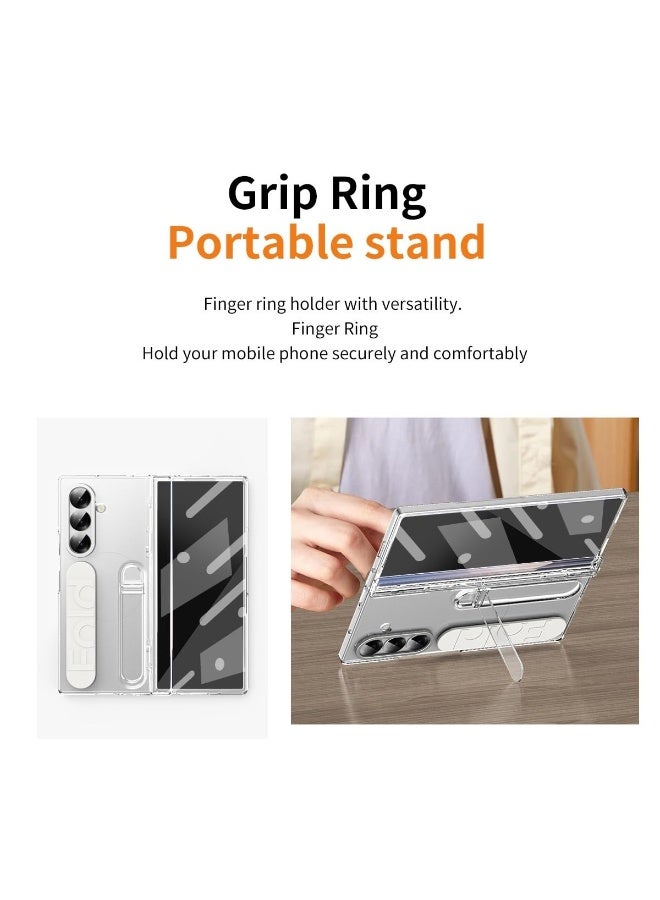 general Case for Samsung Galaxy Z Fold 7 5G 【Pen and Pen Slot】 【Built-in Screen Protector】 Elastic Silicone Wristband Phone Case Hinge Protection Shockproof Cover with Stand - Image 3