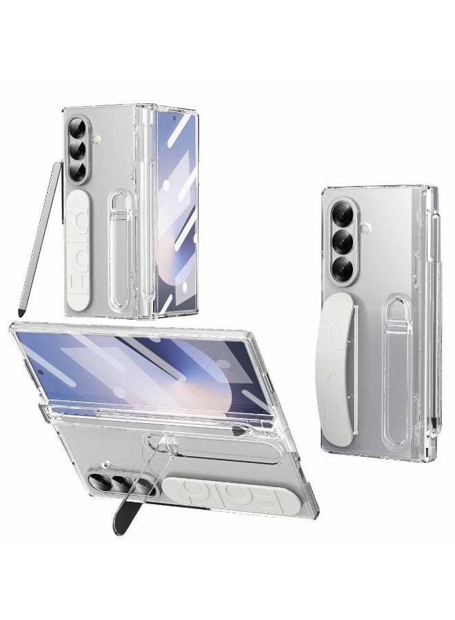 general Case for Samsung Galaxy Z Fold 7 5G 【Pen and Pen Slot】 【Built-in Screen Protector】 Elastic Silicone Wristband Phone Case Hinge Protection Shockproof Cover with Stand - Image 1