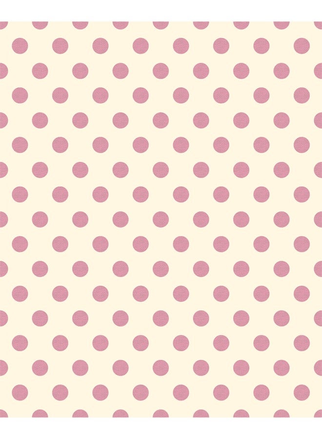 JAMEEL Velvet Finish Sweet Polka Dot Wallpaper - Pale Pink Dots on Cream Background - Playful Wall Decor for Kids' Rooms And Play Areas  - Image 1