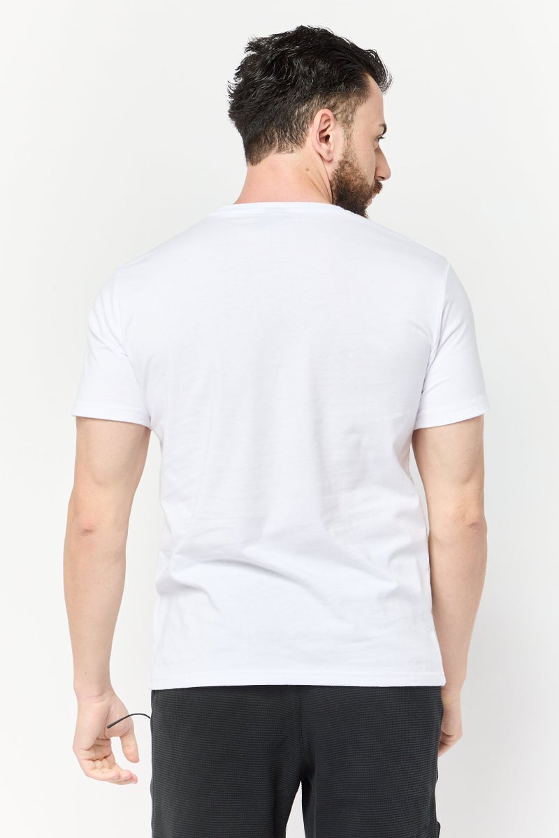 TapouT Men Crew Neck Short Sleeves Graphic Printed T-Shirt, White - Image 4