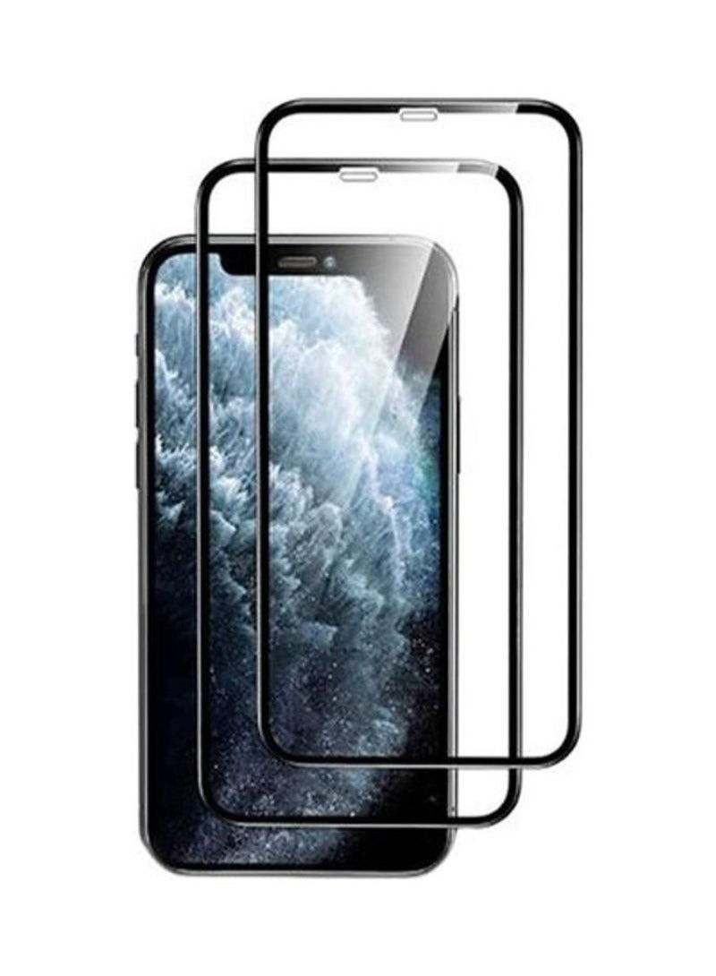 BORTONY Pack Of 2 Tempered Glass Screen Protector For Apple iPhone 12 Black/Clear - Image 1