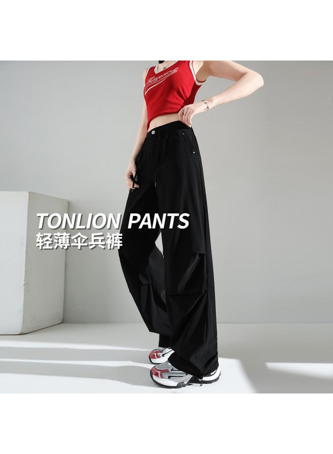 TonLion بنطلون كوري فضفاض عالى الخصر - بنطلون كارجو واسع شبابي متعدد الاستخدامات - Image 2