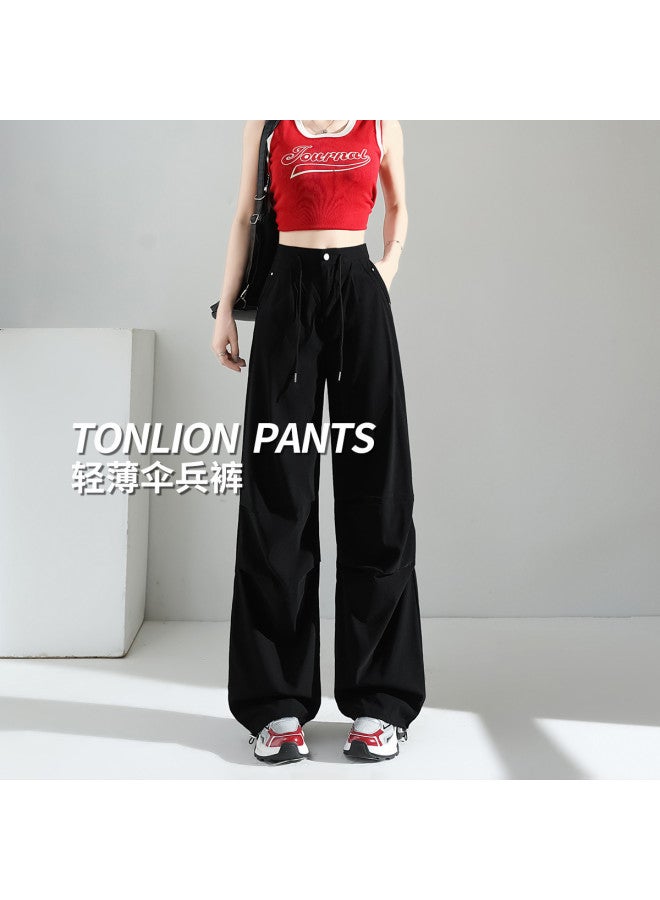 TonLion بنطلون كوري فضفاض عالى الخصر - بنطلون كارجو واسع شبابي متعدد الاستخدامات - Image 3