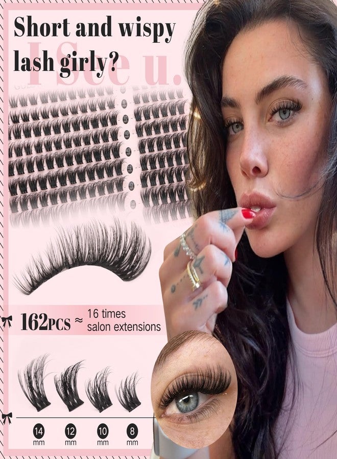 Goddvenus Short Lash Clusters 8-14mm Eyelashes Clusters Wispy Natural Cluster Eyelash Extensions Fluffy Individual Lashes, DIY false eyelashes for Short & Volume Lash Lovers - Image 3