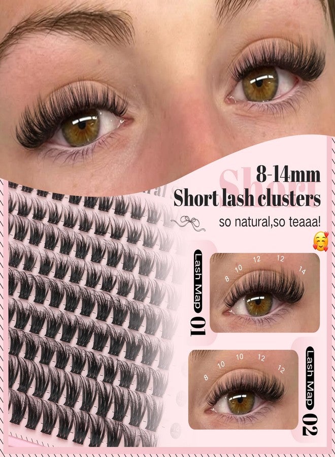 Goddvenus Short Lash Clusters 8-14mm Eyelashes Clusters Wispy Natural Cluster Eyelash Extensions Fluffy Individual Lashes, DIY false eyelashes for Short & Volume Lash Lovers - Image 4