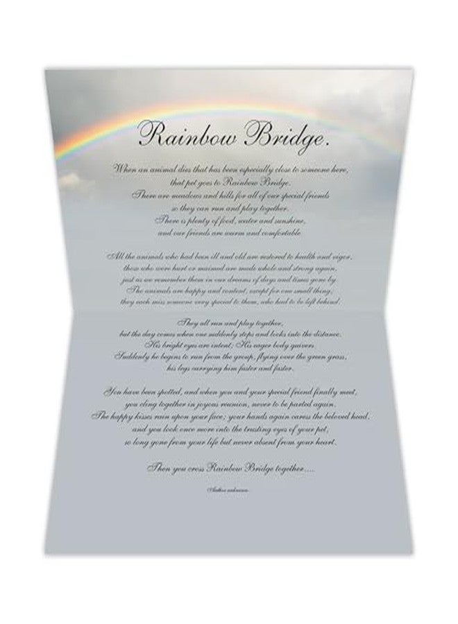 Dog Speak Rainbow Bridge Pet Sympathy Card - Just This Side of Heaven Is a Place Called Rainbow Bridge - Loss of Dog or Cat Remembrance Card with Envelope - Image 2
