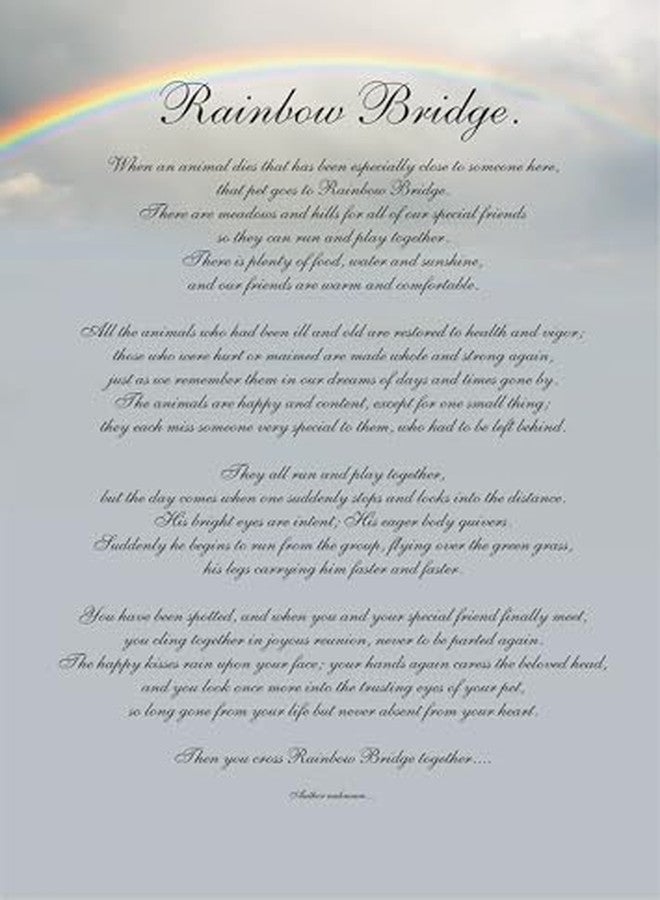Dog Speak Rainbow Bridge Pet Sympathy Card - Just This Side of Heaven Is a Place Called Rainbow Bridge - Loss of Dog or Cat Remembrance Card with Envelope - Image 4