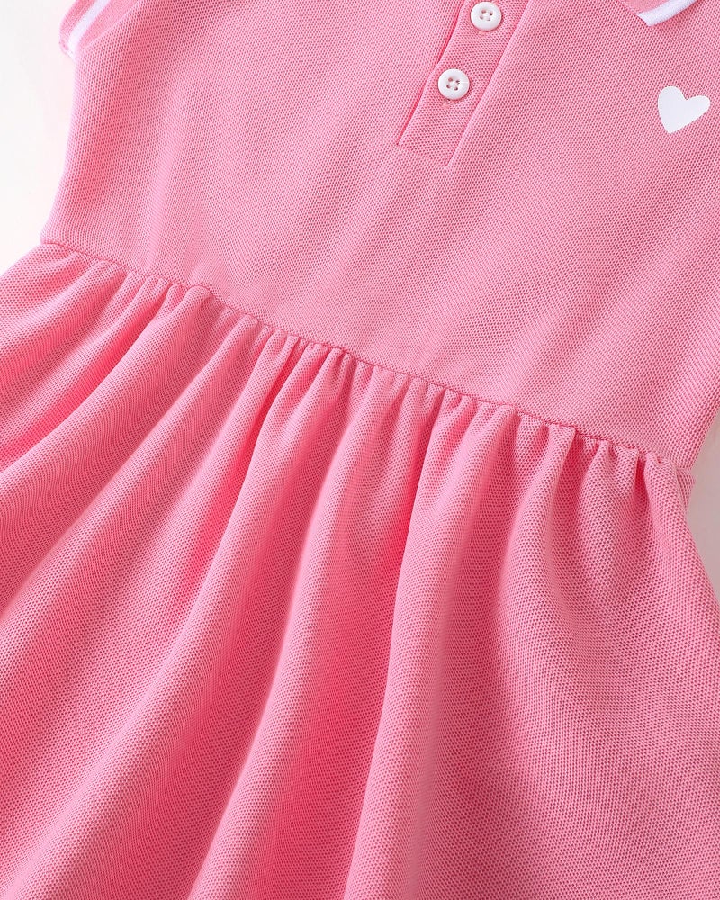 Saeaby 4T Girl Clothes 5T Little Girls Clothes Summer Sporty Sleeveless Ruffle Dress Toddler Outfits Set Hot Pink Polo Casual Dresses for Kids Girl Clothes - Image 5