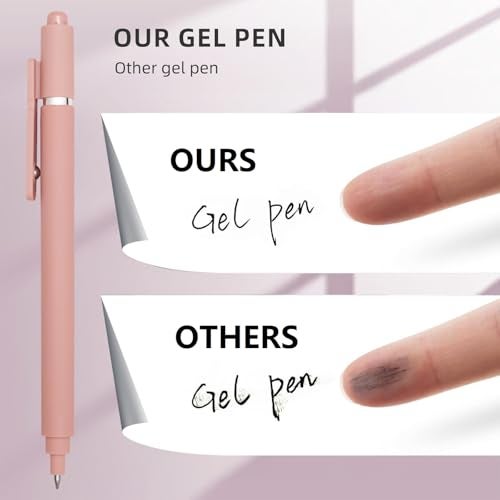 IOMDRWU Gel Pens, 5 Pack 0.5mm Black Ink Pens, Fine Point Smooth Writing Pen, Quick-Dry, High-End Series Pen for Journaling, Cute Office School Supplies Gifts for Women - Image 2