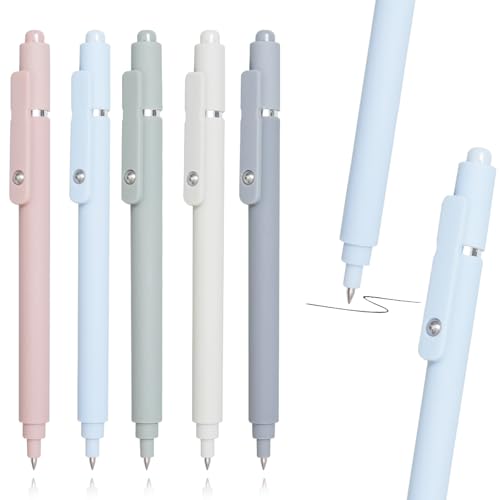 IOMDRWU Gel Pens, 5 Pack 0.5mm Black Ink Pens, Fine Point Smooth Writing Pen, Quick-Dry, High-End Series Pen for Journaling, Cute Office School Supplies Gifts for Women - Image 1