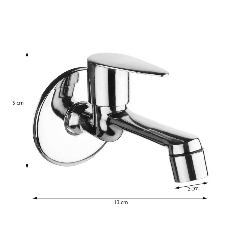 BHANMATI SANITARY ITEMS BHANMATI SANITARY ITEMS Brass Long Body Taps for BathroomKitchen SinkBrass Taps for HomeLong Body Taps Wall Flange and Teflon Tape Chrome Finish Pack of 1 - Image 2