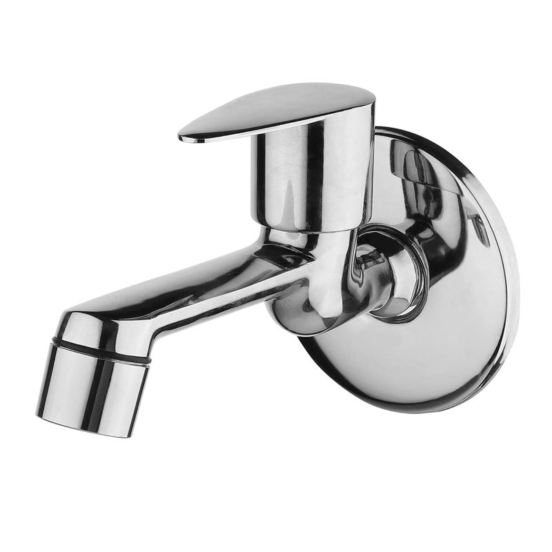BHANMATI SANITARY ITEMS BHANMATI SANITARY ITEMS Brass Long Body Taps for BathroomKitchen SinkBrass Taps for HomeLong Body Taps Wall Flange and Teflon Tape Chrome Finish Pack of 1 - Image 3