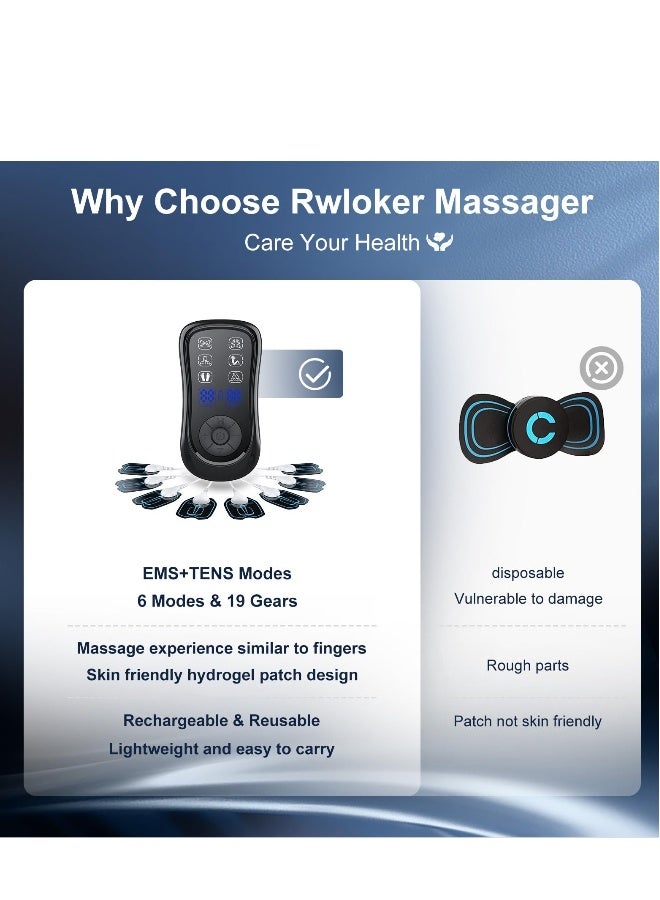 Tens Machine for Pain Relief, Back Pain Relief,  EMS Therapy Electric Massager, 6 Modes & 19 Gear Back Massagers for Pain, Neck Massager  - Image 3