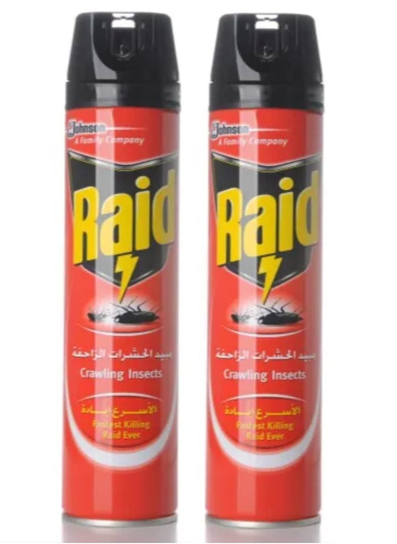 RAID - Raid - Cockroach and Crawling Insect Killer Spray - 400 ml 2 pieces - Image 1