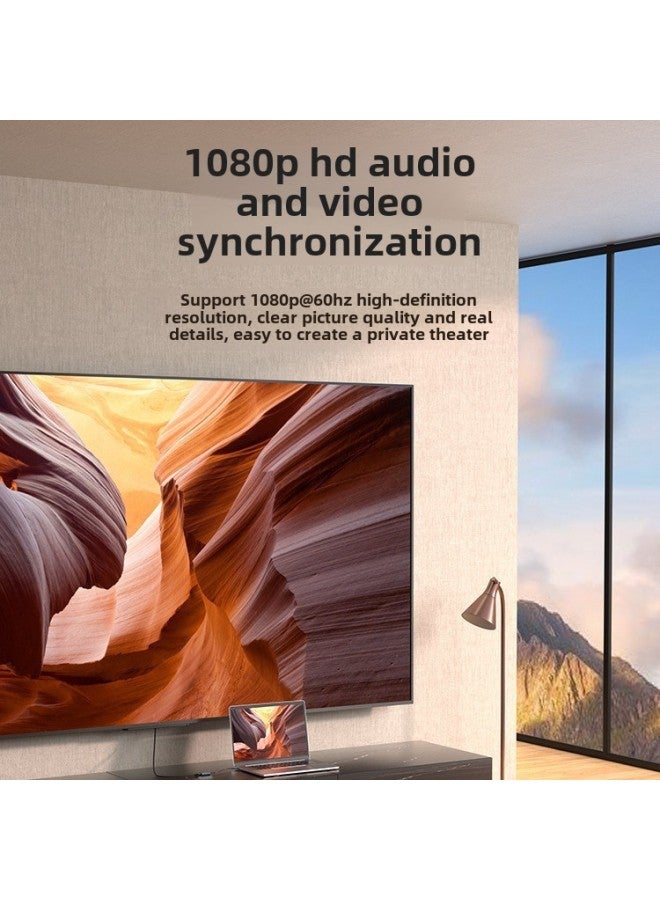 محول صغير لجهاز العرض عالي الدقة من Weixun بموصل USB Typec إلى HDMI مزدوج للاتصال بالهاتف المحمول - اللون: أسود (خطوط 0.15 متر) - Image 4