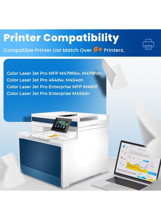Diegees 414X Toner Cartridges 4 Pack High Yield Color Laser Jet Pro MFP M479fdw M454dw Replacement for HP 414X Toner 414A for HP414X HP414A Works for MFP M479fdw M454dw M479fdn M454dn Enterprise M480f M455dn - Image 3