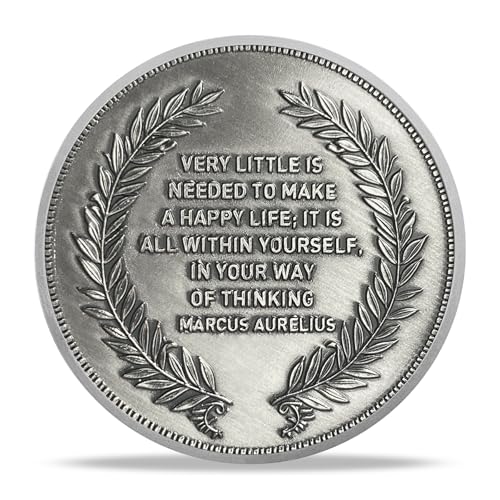 deDecoml Stoic Challenge Coin – Motivational Philosophy Medallion Featuring Wisdom, Courage, Justice, & Temperance – Inspirational Token Personal Growth Coin - Ideal Motivational Gifts for Men - Image 2