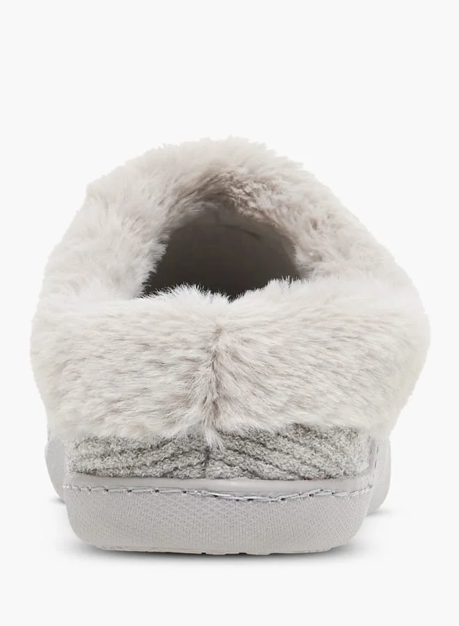 Le Confort Grey Textured Slip-On Bedroom Slippers  | Best Price UAE