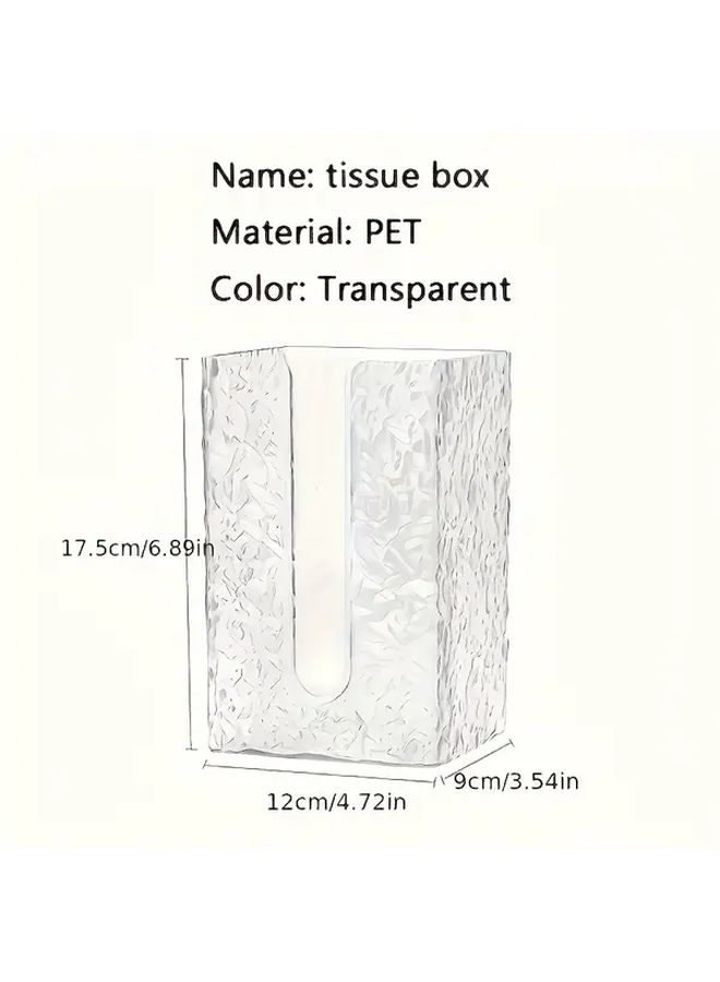 Transparent Wall Mounted Tissue Box Holder Creative Glacier Pattern Bathroom Living Room Organizer - Image 3