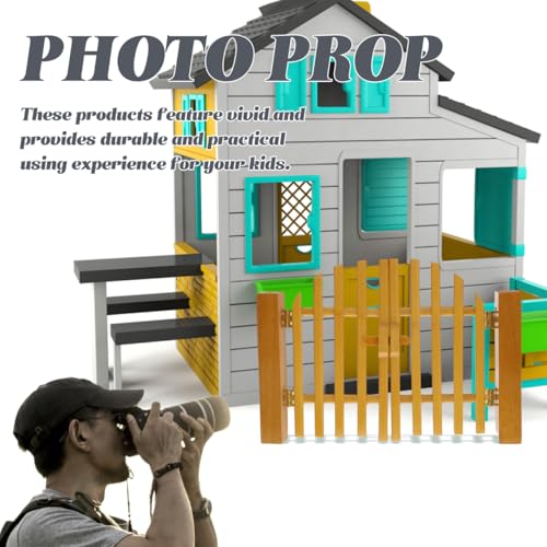 NUOBESTY Miniature Fence Wood Picket Fence Wood Gate Door Fairy Garden Ornament DIY Crafts Dollhouse Decor (Assemble Required) - Image 3