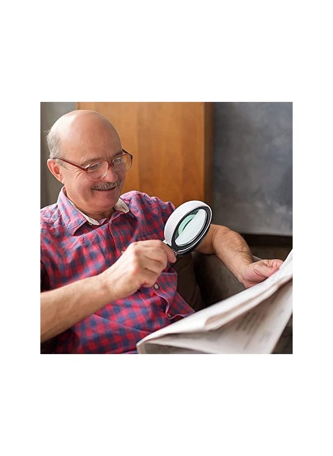 SYOSI - Magnifying Glass With Light, 30X Handheld Large Magnifying Glass, Led Illuminated Magnifier, Double Layer Optical Glass Lens For Macular Degeneration, Seniors Reading Children Nature Exploring - Image 1