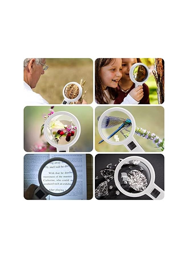 SYOSI - Magnifying Glass With Light, 30X Handheld Large Magnifying Glass, Led Illuminated Magnifier, Double Layer Optical Glass Lens For Macular Degeneration, Seniors Reading Children Nature Exploring - Image 1