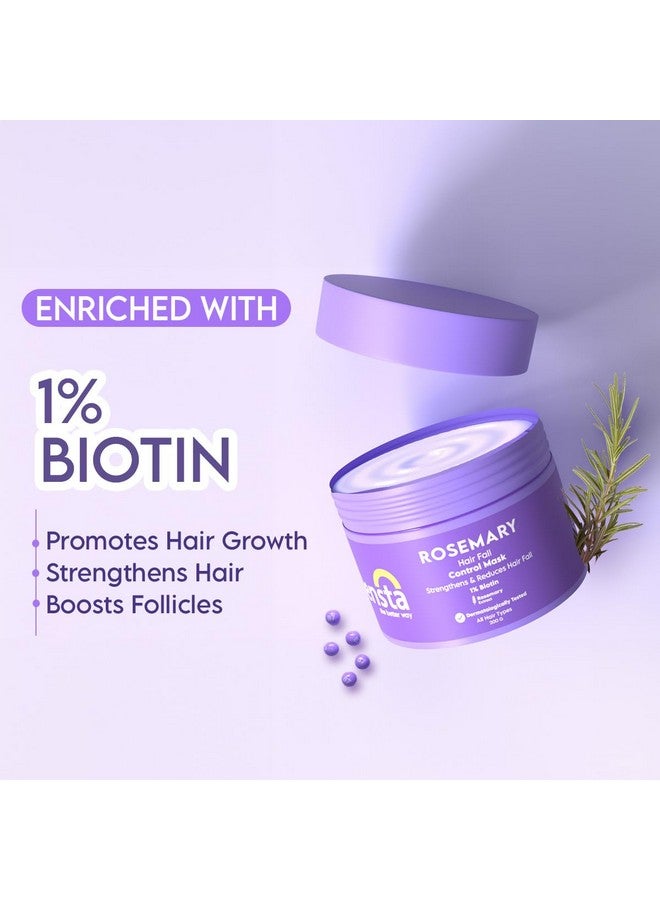 Clensta Rosemary Hair Fall Control Mask With Biotin For Reducing Hair Fall, Dandruff, Strengthens Hair & Daily Use All Hair Types Men & Women Sulfate & Paraben Free 200 Gm,1 Count - Image 3