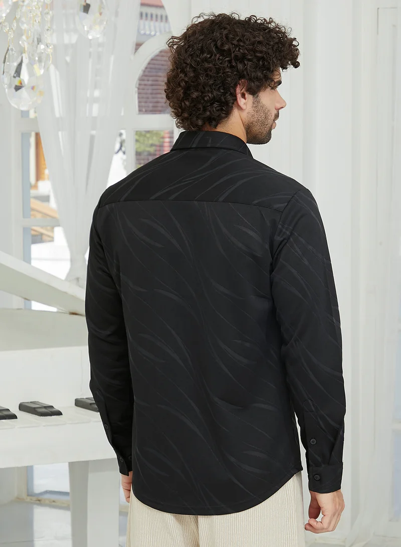 CAHOOT  Men's Onyx Black Scratch-Tactile Shirt for Men | Best Price UAE