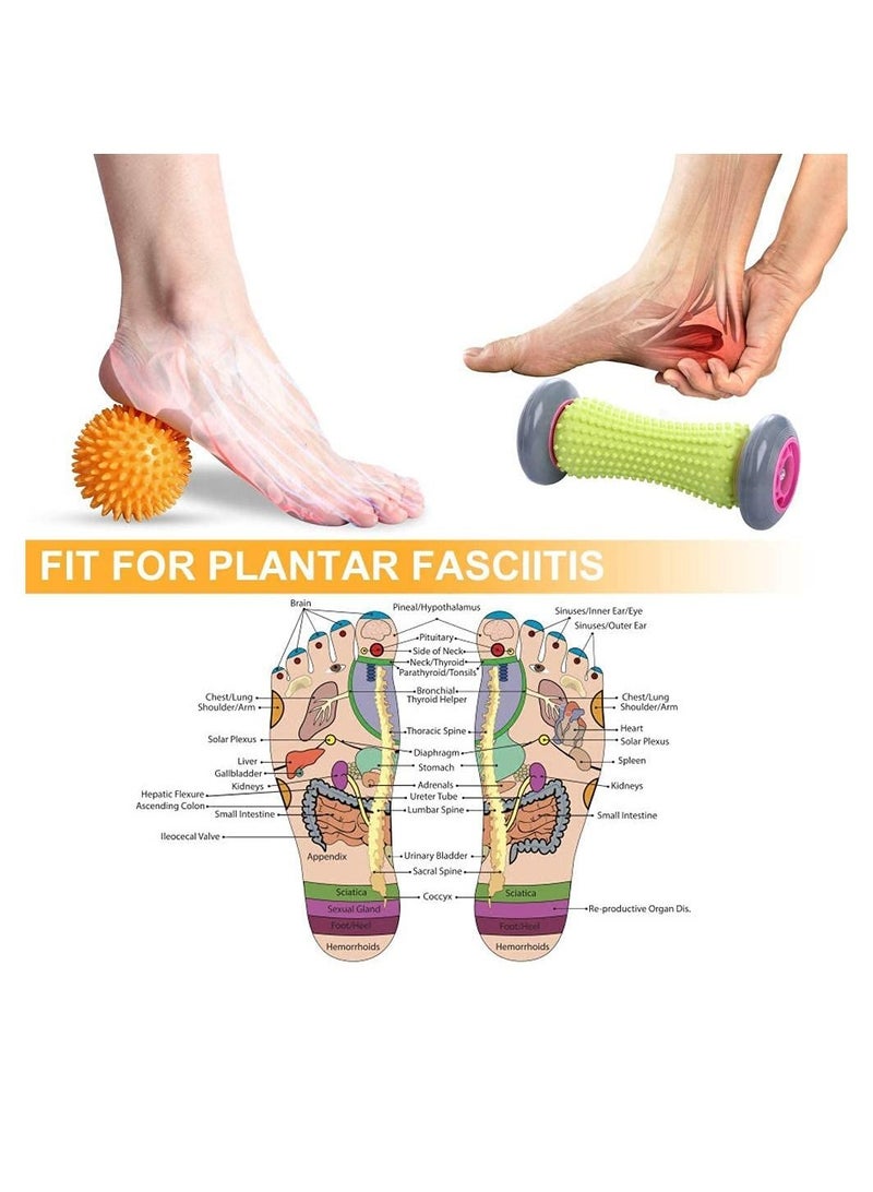 Excefore كرة تدليك القدم، لتخفيف الألم، التهاب اللفافة الأخمصية، تستخدم للتعافي العميق للأنسجة، واستعادة العضلات، والاسترخاء وتخفيف التوتر (1 بكرة و2 كرة مدببة) - Image 4