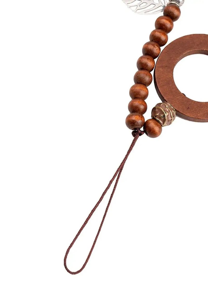 أم أم أيه من معدن الإنسان حامل للهاتف والنظارة من خرز العقيق المطفي والخشب - Image 4