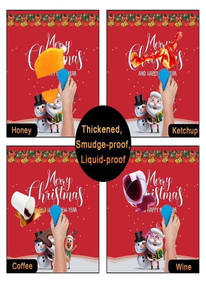 Fibevon Christmas Tablecloths, 2-Pack Rectangular Disposable New Year Tablecloth 54 by 110 inch Premium Table Covers with Elk Snowman and Santa Claus Plastic Tablecloth for Happy New Year Decor - Image 3