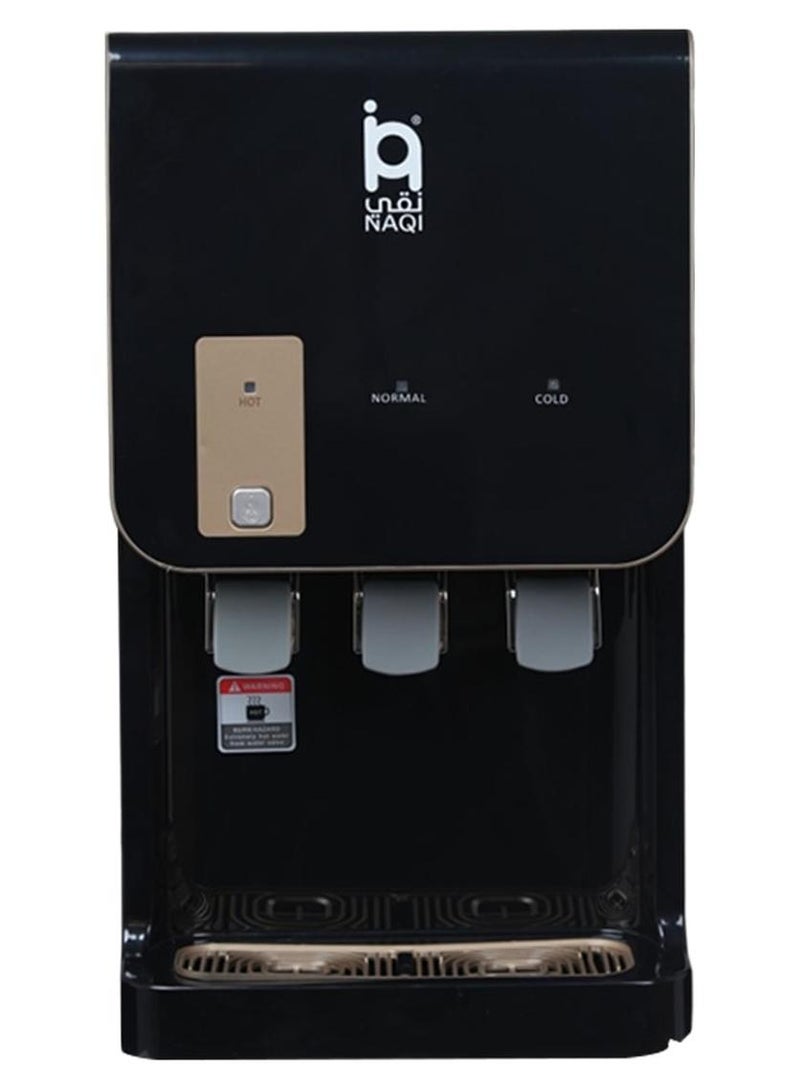 NAQI Water Dispenser – Gold & Black, Hot & Cold Water, Cooler with 4-Stage Filter, Self-Filling & Powerful Pump - Image 1