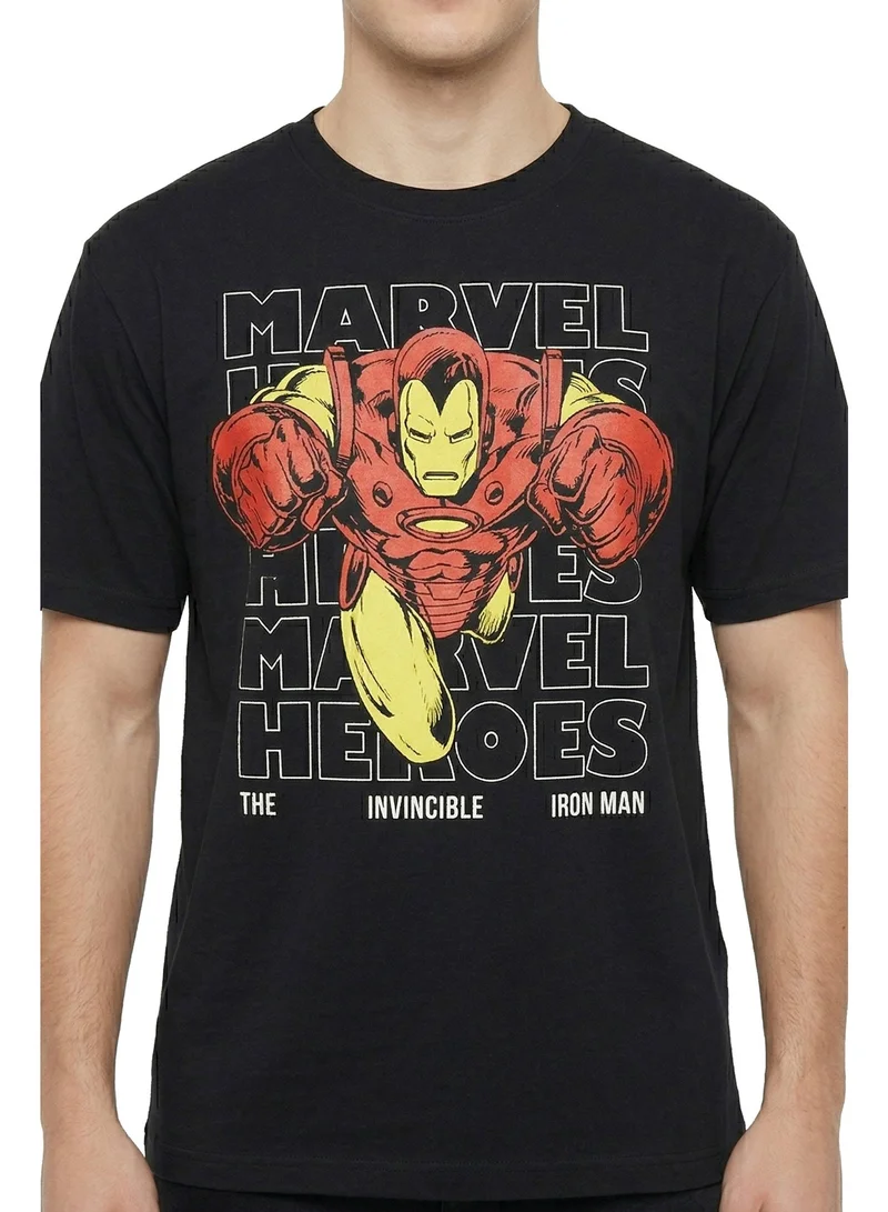 مارفل Men’s Marvel Iron Man Oversized Drop Shoulder Graphic T-Shirt