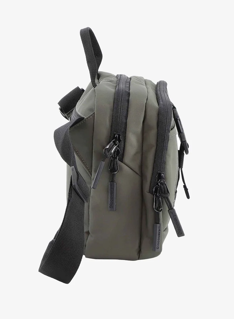 Discovery Khaki Discovery SHIELD RPET Polyester Utility Bag Khaki, Zipper Compartment Casual Shoulder Bag For Men And Women Removable Shoulder Strap Secure RFID Pocket  | Best Price UAE