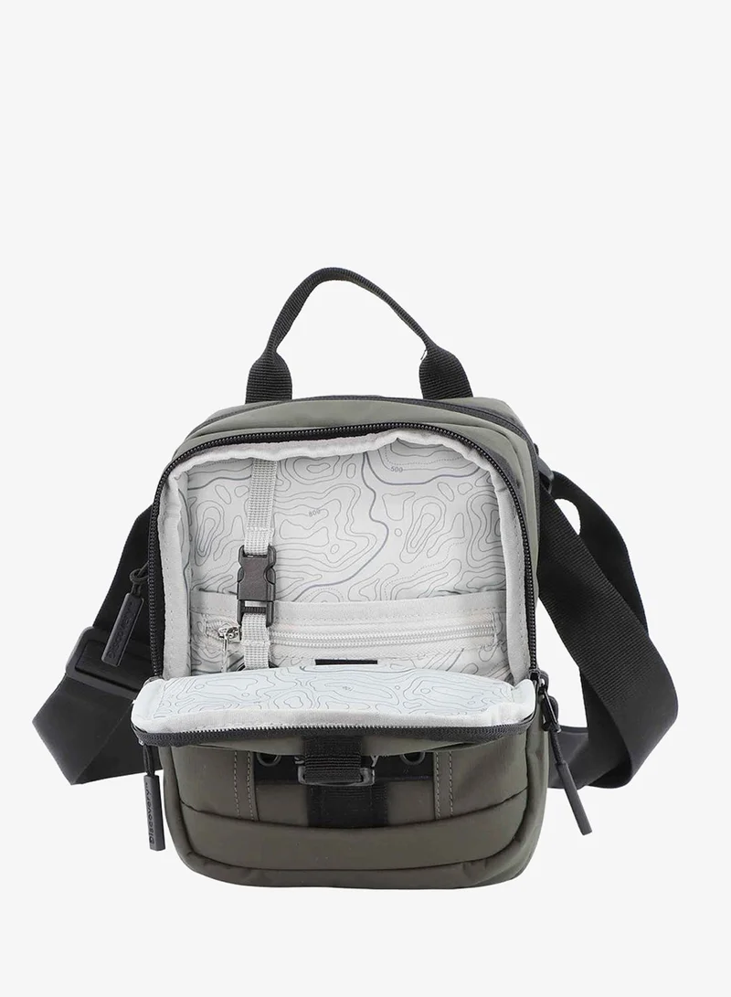 Discovery Khaki Discovery SHIELD RPET Polyester Utility Bag Khaki, Zipper Compartment Casual Shoulder Bag For Men And Women Removable Shoulder Strap Secure RFID Pocket  | Best Price UAE