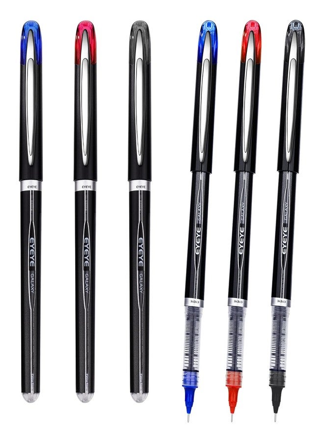 EYEYE Needle Rollerball Pens 0.5mm, 3 Assorted Colors Extra Fine Point Pen Quick Dry, Liquid Ink Pen Fine Point Smooth Writing Pens for Journaling, Note Taking, Office, School Supplies - Image 1
